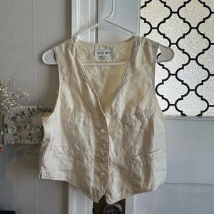 Alex Mill Cream Sleeveless Button Up Top / Vest